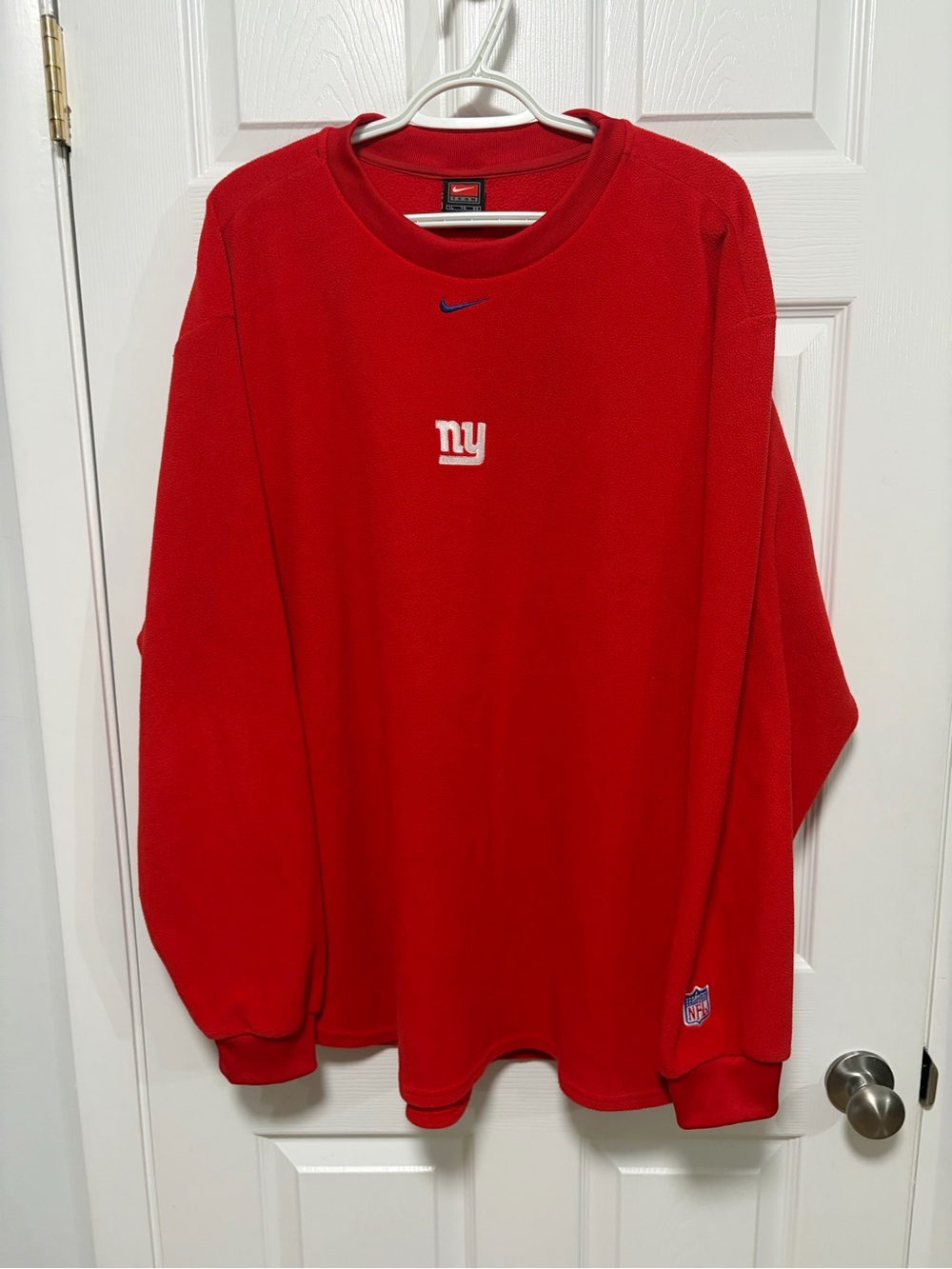 Rare Y2K VTG Nike New York Giants Red Fleece Sweatshirt NFL Embroidered Logo XL